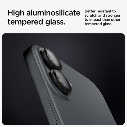 OSŁONA APARATU SPIGEN OPTIK PRO GLAS.TR "EZ FIT" CAMERA PROTECTOR 2-PACK IPHONE 16 / 16 PLUS BLACK