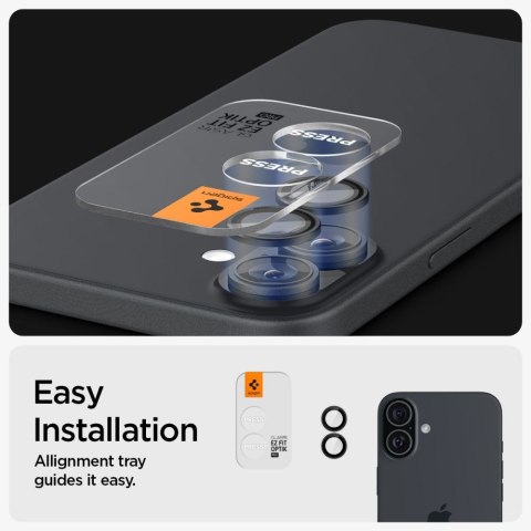 OSŁONA APARATU SPIGEN OPTIK PRO GLAS.TR "EZ FIT" CAMERA PROTECTOR 2-PACK IPHONE 16 / 16 PLUS BLACK