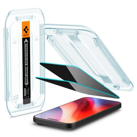 SZKŁO PRYWATYZUJĄCE SPIGEN GLAS.TR "EZ FIT" 2-PACK IPHONE 16 PRO PRIVACY