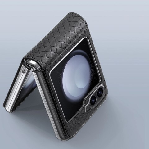 Etui Dux Ducis Bril skórzane na Samsung Galaxy Z Flip 6 - czarne