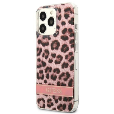 Etui Guess Leopard na iPhone 13 Pro / iPhone 13 - różowe