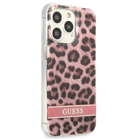 Etui Guess Leopard na iPhone 13 Pro / iPhone 13 - różowe