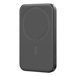 Powerbank Joyroom JR-W020 Mini 5000mAh USB-A USB-C indukcyjny 20W - czarny + kabel USB-C / USB-C