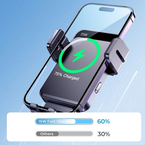 Uchwyt Joyroom JR-ZS219 elektryczny z ładowarką indukcyjną 15W na deskę rozdzielczą - czarny