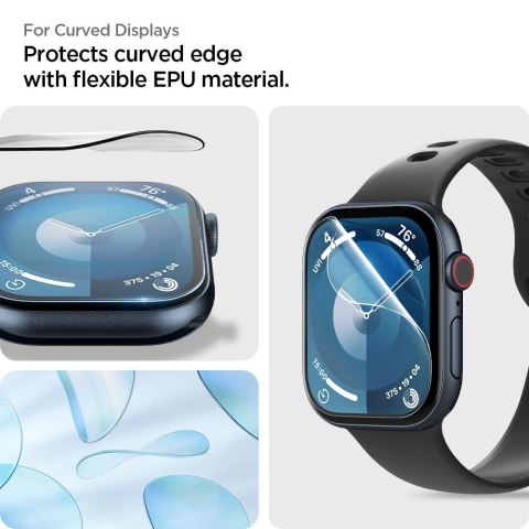 SZKŁO HYBRYDOWE SPIGEN ELITE SHIELD "EZ FIT" 2-PACK APPLE WATCH 10 (42 MM) CLEAR