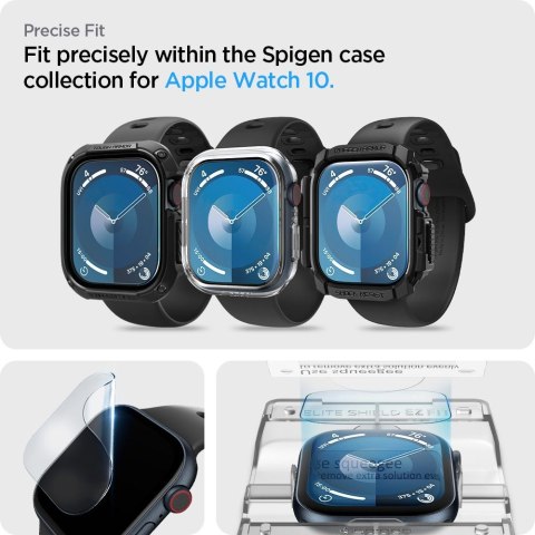 SZKŁO HYBRYDOWE SPIGEN ELITE SHIELD "EZ FIT" 2-PACK APPLE WATCH 10 (42 MM) CLEAR