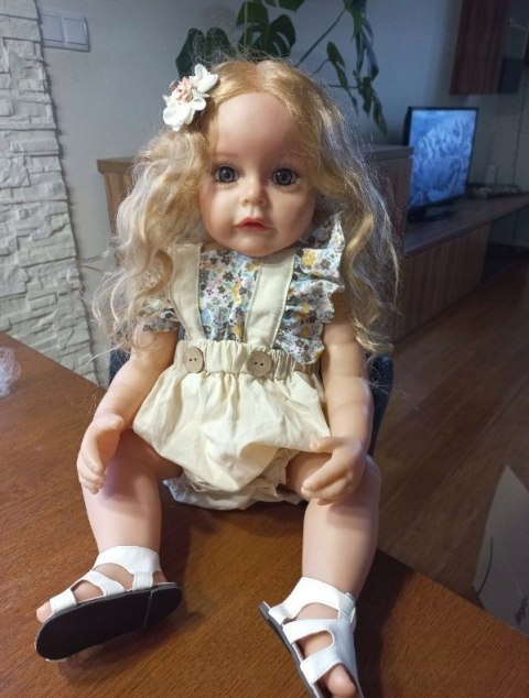 DUŻA LALKA REBORN REALISTYCZNA JAK ŻYWA 55cm prawdziwe niemowlę Akcesoria