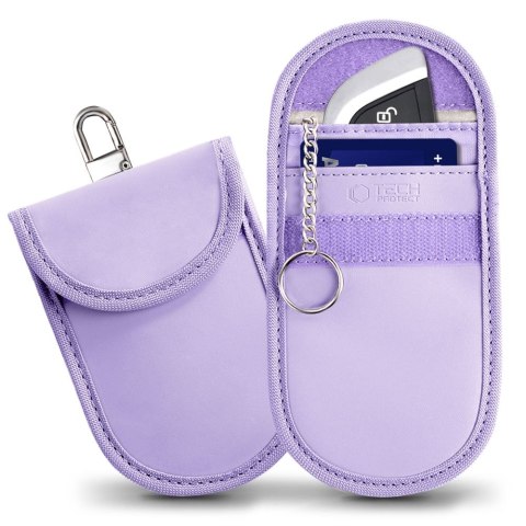 KLATKA FARADAYA TECH-PROTECT KLR100 POUCH KEYLESS RFID SIGNAL BLOCKER CASE LAVENDER