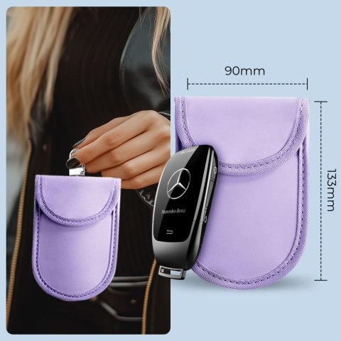 KLATKA FARADAYA TECH-PROTECT KLR100 POUCH KEYLESS RFID SIGNAL BLOCKER CASE LAVENDER