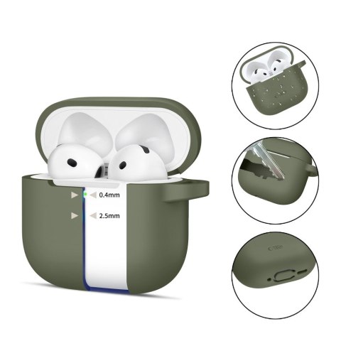 TECH-PROTECT SILICONE HOOK APPLE AIRPODS 4 OLIVE GREEN
