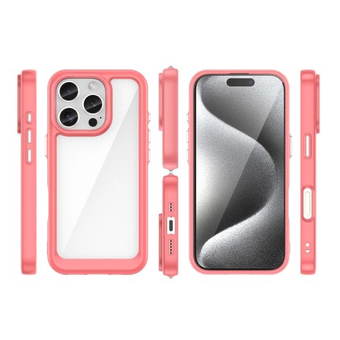 Etui Outer Space Case z żelową ramką do iPhone 16 Pro Max - czerwone