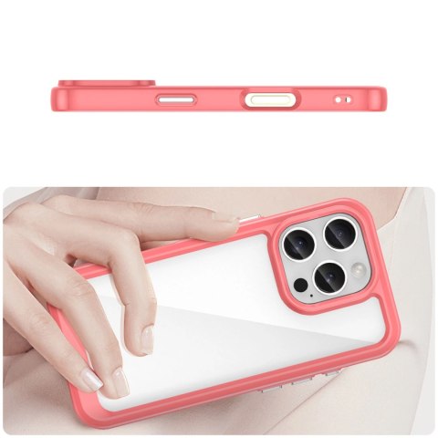 Etui Outer Space Case z żelową ramką do iPhone 16 Pro Max - czerwone
