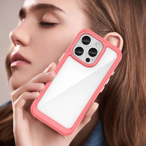 Etui Outer Space Case z żelową ramką do iPhone 16 Pro Max - czerwone