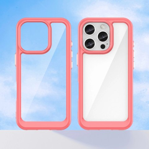 Etui Outer Space Case z żelową ramką do iPhone 16 Pro - czerwone
