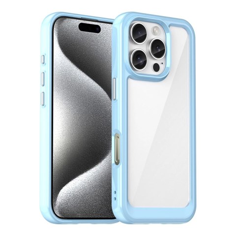 Etui Outer Space Case z żelową ramką do iPhone 16 Pro - niebieskie