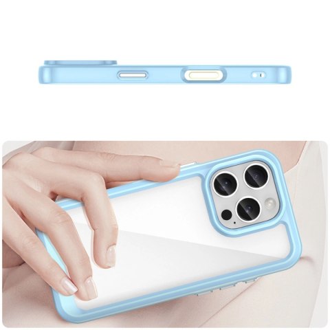 Etui Outer Space Case z żelową ramką do iPhone 16 Pro - niebieskie