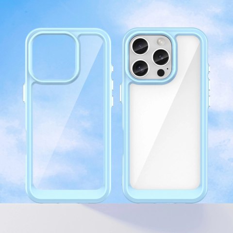 Etui Outer Space Case z żelową ramką do iPhone 16 Pro - niebieskie