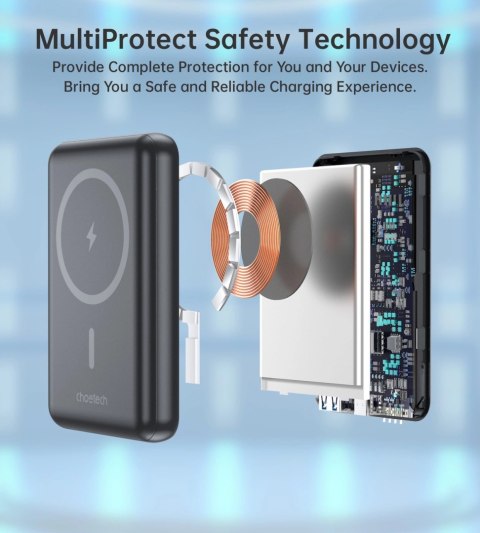 Powerbank Choetech B662 bezprzewodowy MagSafe 5000mAh - czarny