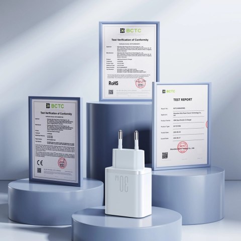 Ładowarka Joyroom JR-TCF15 sieciowa USB-C / USB-A 30W - biała