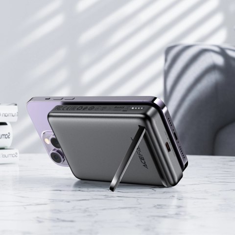 Powerbank indukcyjny Acefast M6 PD 20W 10000mAh + kabel - czarny
