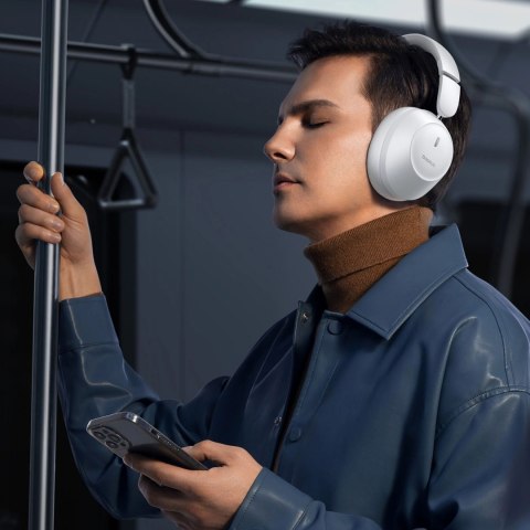 Słuchawki bezprzewodowe Baseus Bass 30 Max nauszne Bluetooth 5.3 - białe