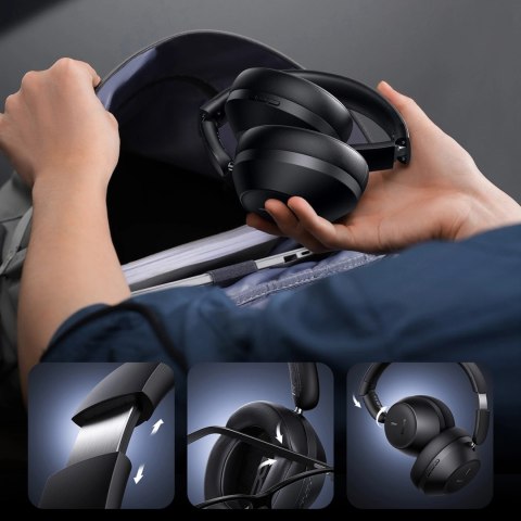 Słuchawki bezprzewodowe Baseus Bass 30 Max nauszne Bluetooth 5.3 - czarne