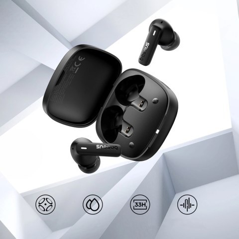 Słuchawki bezprzewodowe Baseus Bowie E19 TWS dokanałowe - czarne