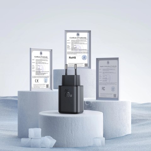 Ładowarka Joyroom JR-TCF23 sieciowa USB-C 25W SFC / PPS / PD - czarna + kabel USB-C / USB-C 1m