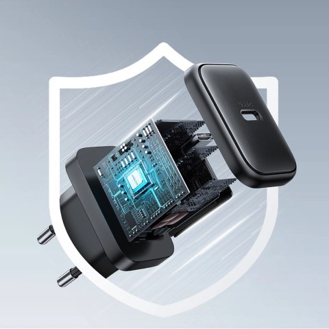 Ładowarka Joyroom JR-TCF23 sieciowa USB-C 25W SFC / PPS / PD - czarna + kabel USB-C / USB-C 1m