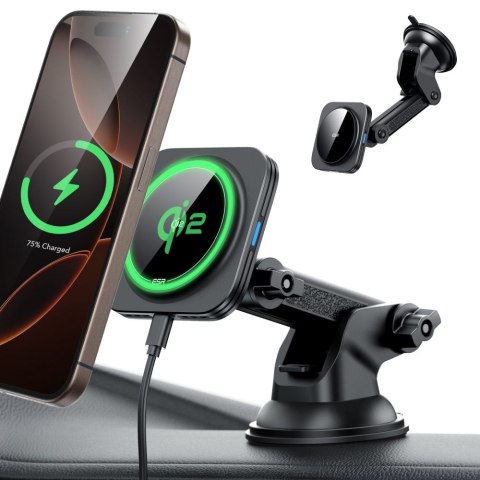 ESR HALOLOCK MAGNETIC MAGSAFE DASHBOARD CAR MOUNT WIRELESS CHARGER QI2 15W BLACK