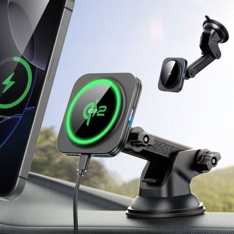 ESR HALOLOCK MAGNETIC MAGSAFE DASHBOARD CAR MOUNT WIRELESS CHARGER QI2 15W BLACK