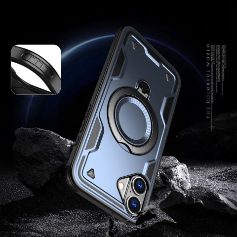 Etui Hybrid Armor Trendy z MagSafe na iPhone 16 Plus - niebieskie