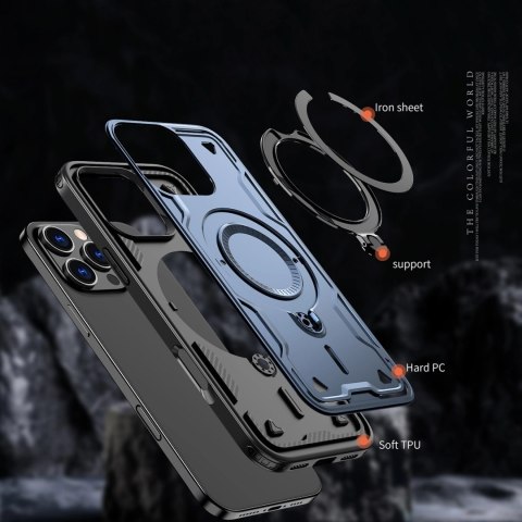 Etui Hybrid Armor Trendy z MagSafe na iPhone 16 Pro Max - niebieskie
