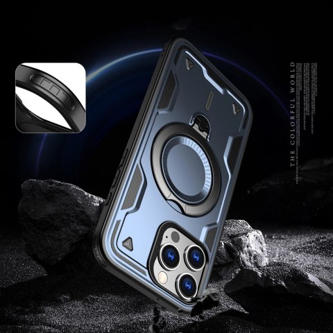 Etui Hybrid Armor Trendy z MagSafe na iPhone 16 Pro - niebieskie