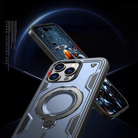 Etui Hybrid Armor Trendy z MagSafe na iPhone 16 Pro - niebieskie