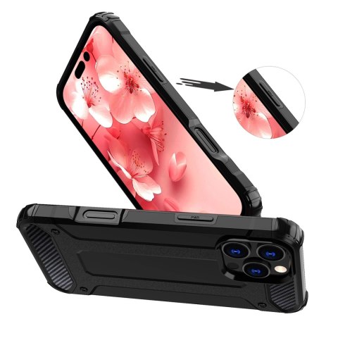 Etui Hybrid Armor pancerne na iPhone 16 Pro - czarne