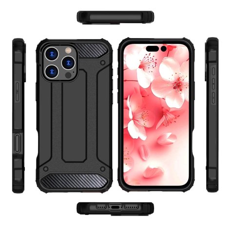 Etui Hybrid Armor pancerne na iPhone 16 Pro - czarne