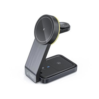 Ładowarka Tech-Protect QI15W-A28 indukcyjna MagSafe 3w1 ze stojakiem na smartfon / Apple Watch / AirPods - czarna