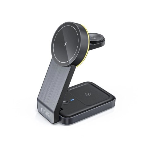 Ładowarka Tech-Protect QI15W-A28 indukcyjna MagSafe 3w1 ze stojakiem na smartfon / Apple Watch / AirPods - czarna