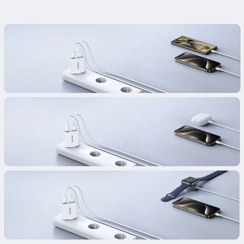 Ładowarka sieciowa Joyroom JR-TCF14 20W USB-A USB-C supercienka - biała