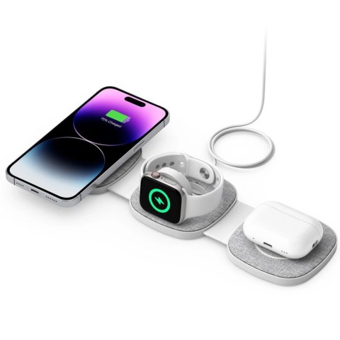 Ładowarka Tech-Protect QI15W-A32 indukcyjna 3w1 z MagSafe na smartfon / Apple Watch / AirPods - szara