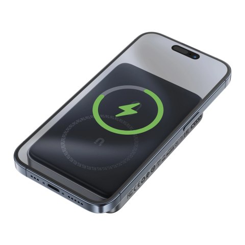 Powerbank Acefast M10 magnetyczny 2x USB-C PD 30W z ładowaniem indukcyjnym 15W i kablem USB-C - czarny