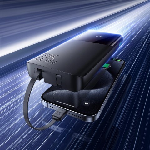 Powerbank Joyroom JR-PBF19 22.5W 10000mAh z dwoma wbudowanymi kablami - czarny