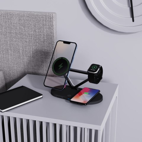 TECH-PROTECT QI15W-A41 3IN1 MAGNETIC MAGSAFE WIRELESS CHARGER BLACK