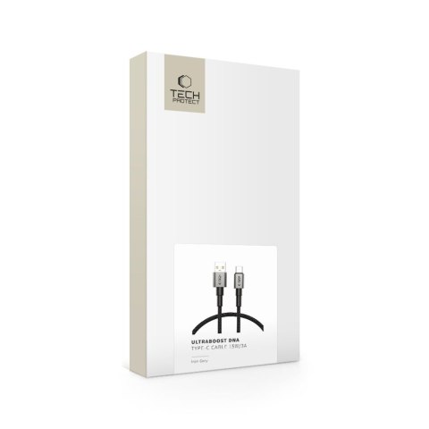 TECH-PROTECT ULTRABOOST DNA TYPE-C CABLE 15W/3A 50CM IRON GREY