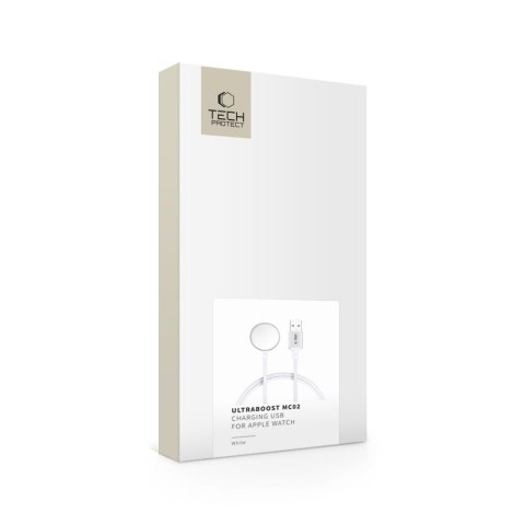 TECH-PROTECT MC02 ULTRABOOST MAGNETIC CHARGER CABLE 100CM APPLE WATCH WHITE