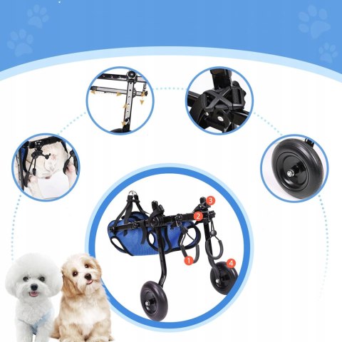 Wózek inwalidzki dla psów średnich ras - tylne łapy, rozmiar M Braders