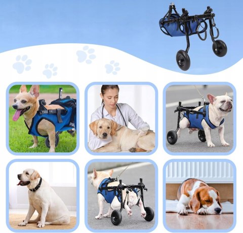 Wózek inwalidzki dla psów średnich ras - tylne łapy, rozmiar M Braders