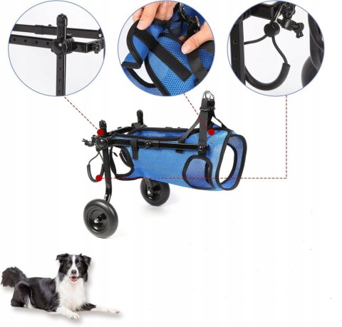 Wózek inwalidzki dla psów średnich ras - tylne łapy, rozmiar M Braders