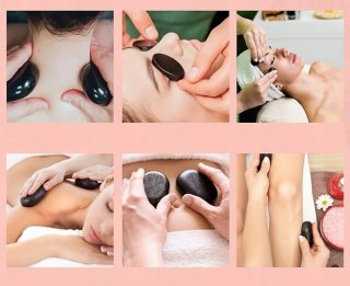 Zestaw do masażu gorącymi kamieniami bazalt - 20 sztuk idealnych na prezent kamienie